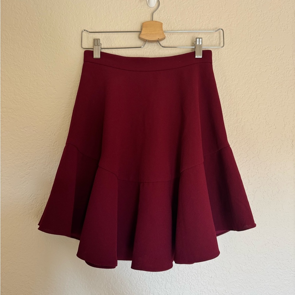 Club Monaco Burgundy Flared Skirt